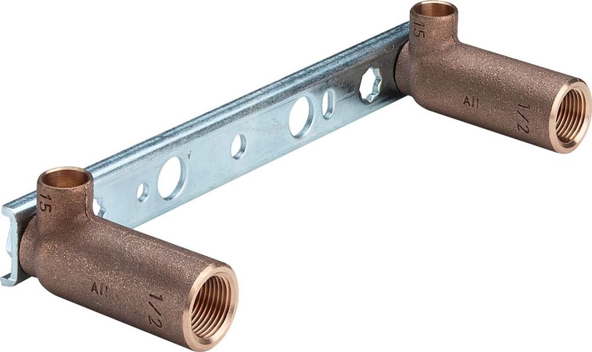 Viega Gemini-montage-eenheid, d 15mm, Rp 1/2, L 45 rood messing, staal verzinkt Model 94476, 107031