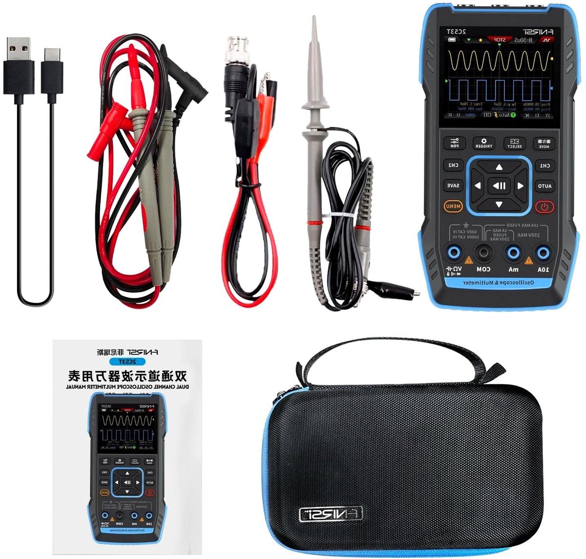 Digitale Oscilloscope - Meetinstrument Combinatie - Elektronica Testen - 3-in-1 Functionaliteit - 50 MHz Bandbreedte - Multicolor
