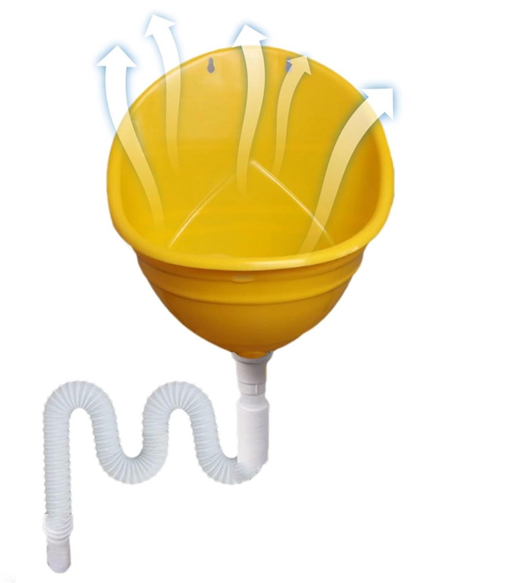 Waterloos Urinoir - Urinoir Omleider - Efficiënt Afvoeren - Waterbesparend Ontwerp - 34 x 31 x 245 cm - Wit