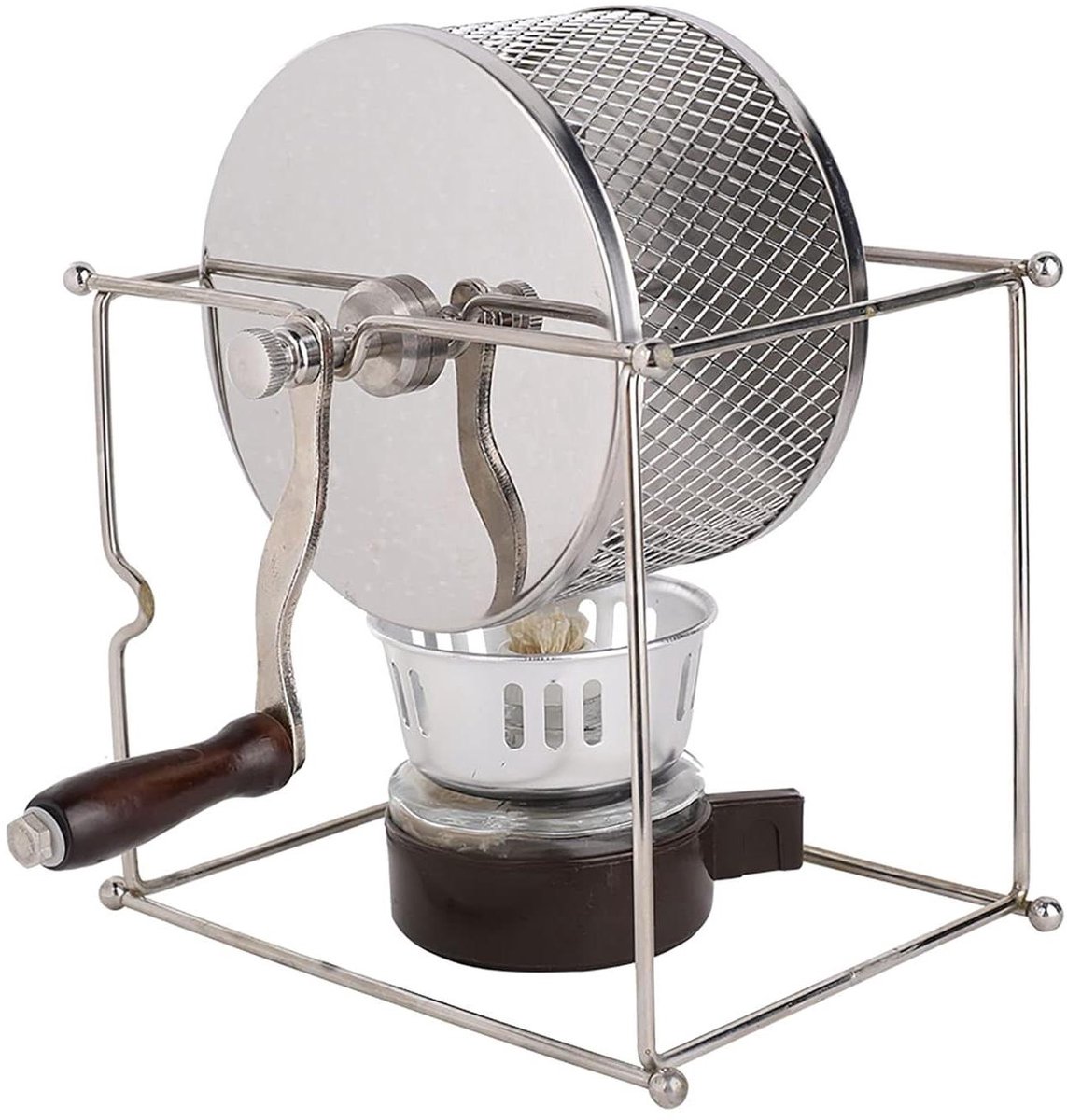 Koffiebonen Roostermachine - Koffiebrander Handmatig - Thuis Koffie Branden - Transparant Roostproces - 160x120x145mm - Zilver