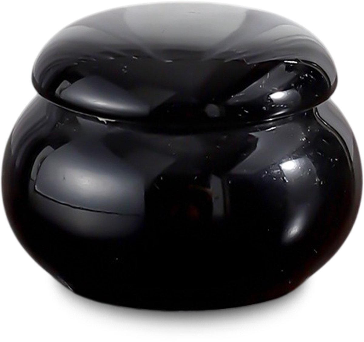 Akerz Keramische Mini Urn Zwart – 45 ml – Herinneringsurn voor As – Inclusief Beschermzakje – Discreet Aandenken