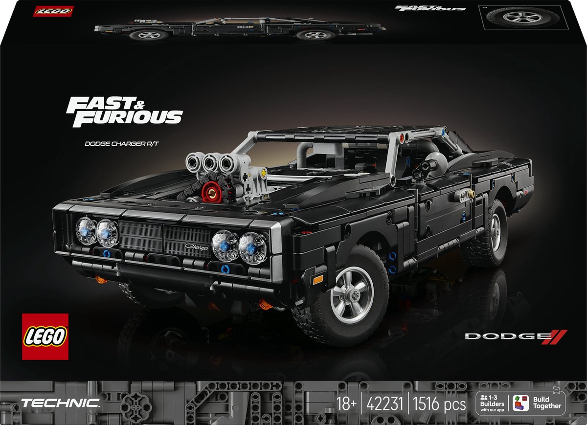 LEGO Technic Fast and Furious Dodge Charger R/T Auto Bouwpakket voor Volwassenen 42231