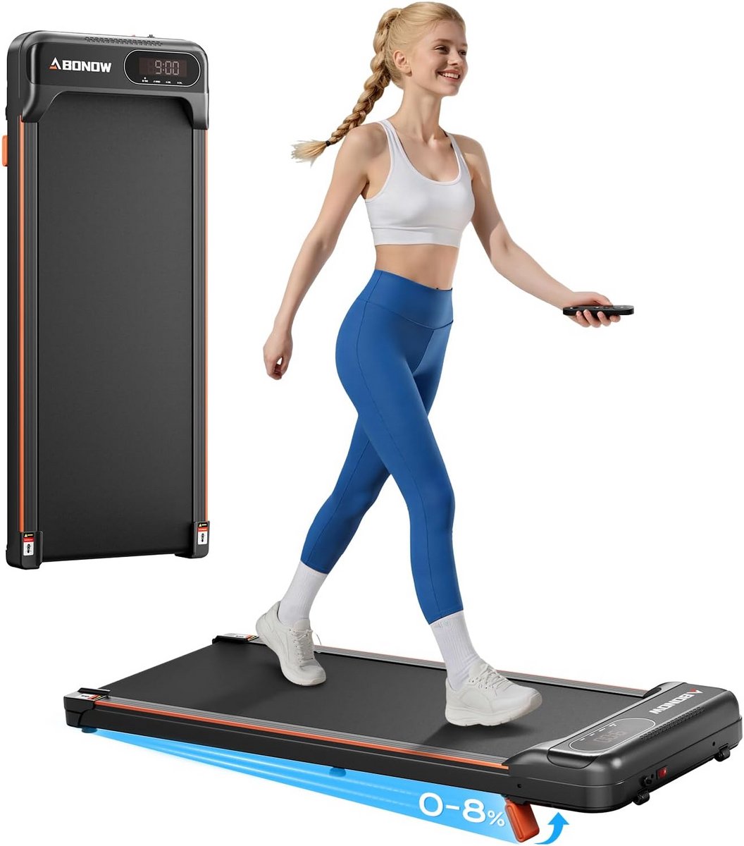 Loopband voor Thuis - Onder Tafel Loopband - Fitness Thuis - Stil en Krachtig - 90x38cm Loopvlak - Zwart