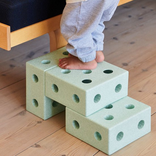 Modu Blokken Vierkant - Zachte blokken- Open Ended speelgoed - Speelgoed 1 -2 -3 jaar - Ocean Mint van Modu — afbeelding 4