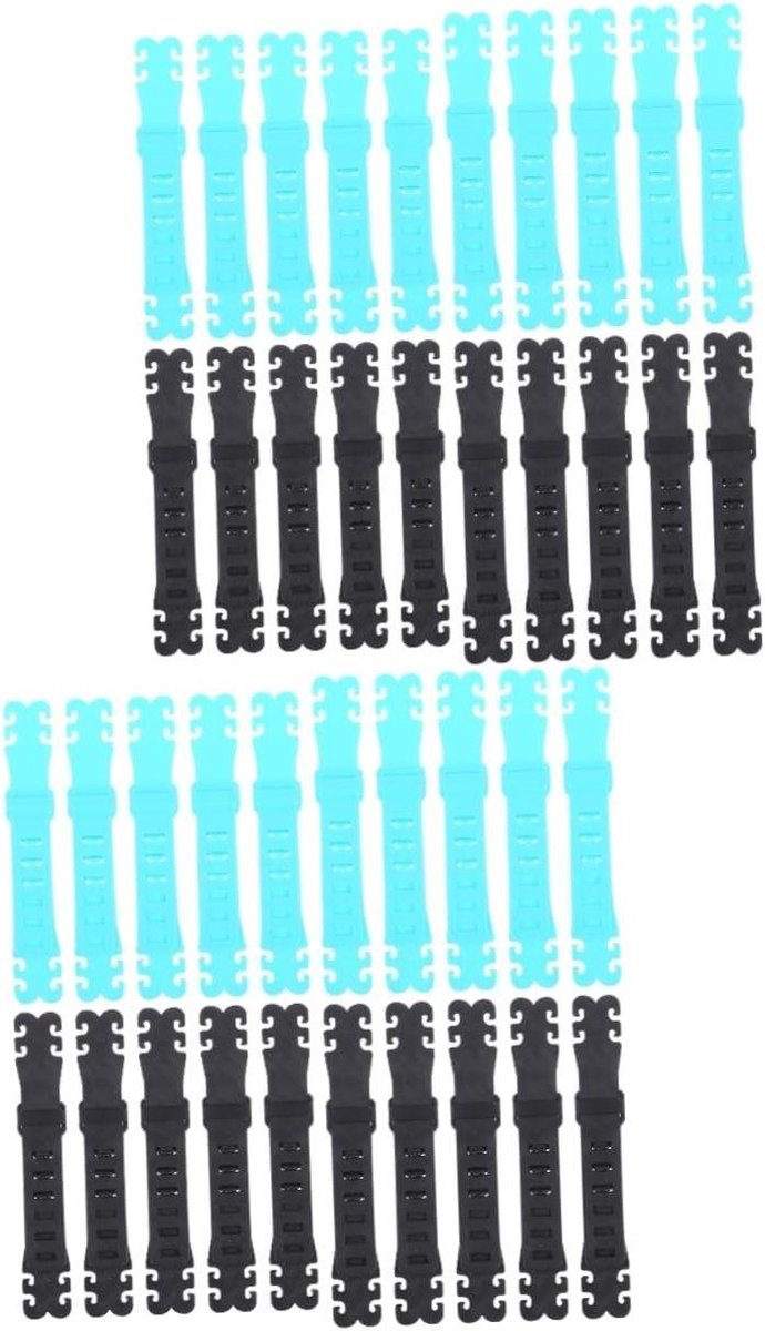 Masker Haken - Verstelbare Riem - Comfortabel Dragen - Verlicht Oordruk - 40 Stuks - Zwart Blauw