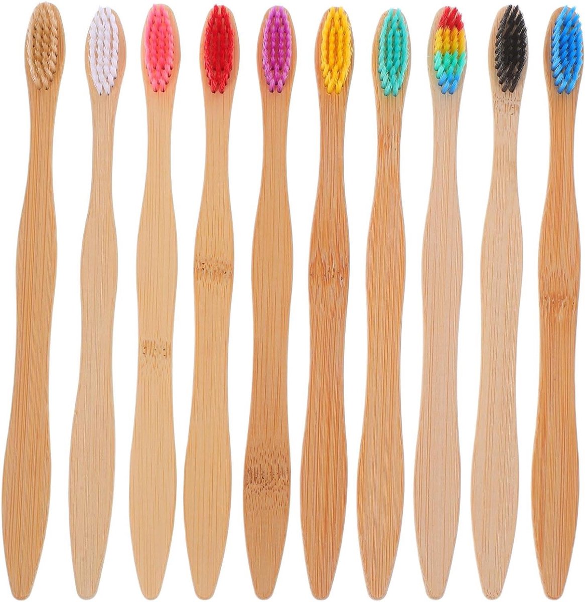 Bamboe Tandenborstels - Reis Tandenborstels - Mondverzorging Onderweg - Ergonomisch Handvat - 19 cm - Multi