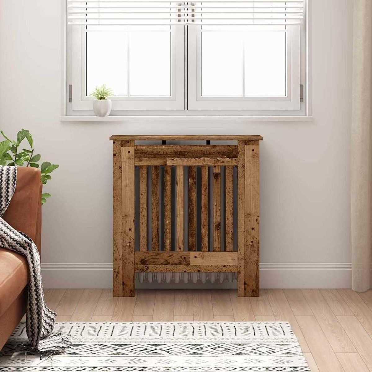 Radiatorbekleding Hout - Verwarmingsombouw Decoratief - Woonkamer Verfraaien - Veiligheid Kinderen Huisdieren - 78 x 19 x 815 cm