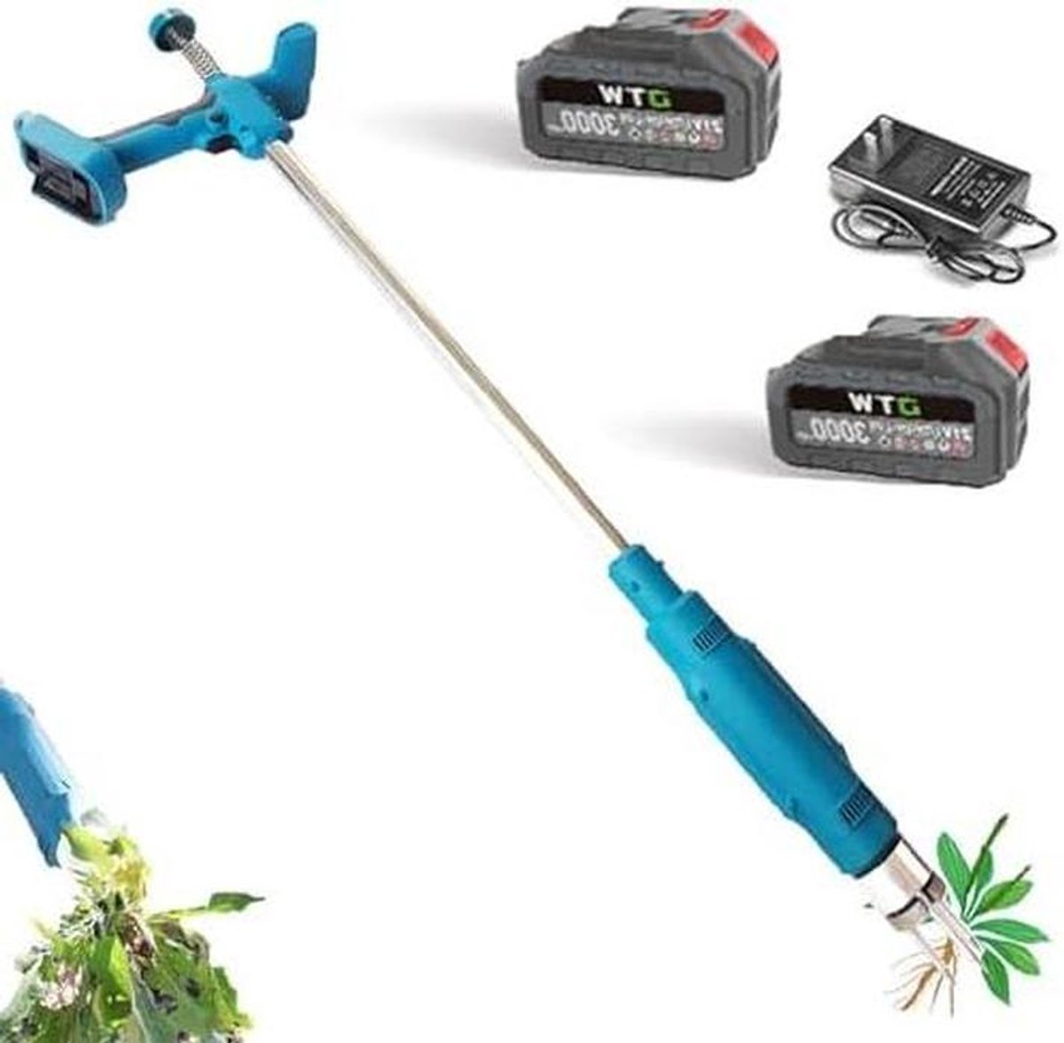 Elektrische Onkruidverwijderaar - Staande Worteltrekker - Gazon Onderhoud - Ergonomisch Staand Ontwerp - 154 kg - Blauw