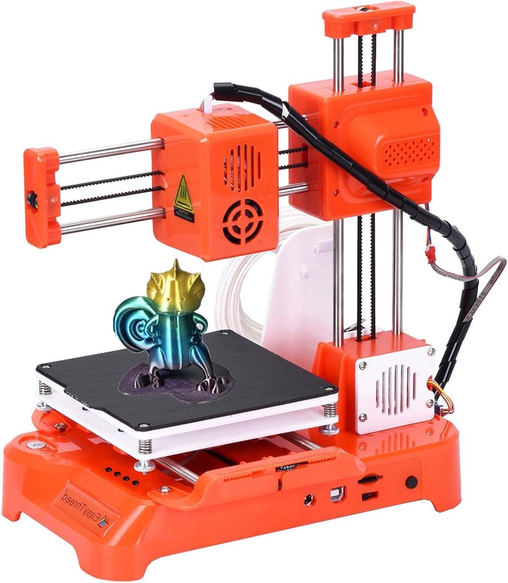 Mini 3D Printer - Desktop Printer - Hobby Projecten - Leveling-Free Technologie - 100x100x100mm Printformaat - Rood