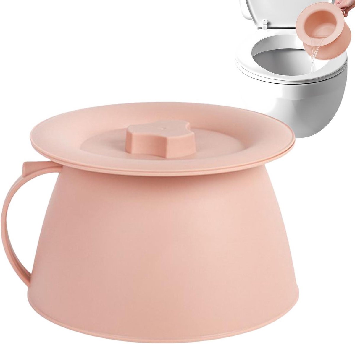 Chamber Pot - Urinoir Emmer - Persoonlijke Verzorging - Draagbaar met Deksel - 1.5 Liter - Wit
