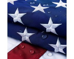 TOPFLAGS 100% Katoen Amerikaanse Vlaggen 3x5 Ft voor Buiten TearProof Geborduurde Sterren Heavy Duty Outdoor Genaaide Strepen, Langste Blijvende Vlag voor Hoge Wind