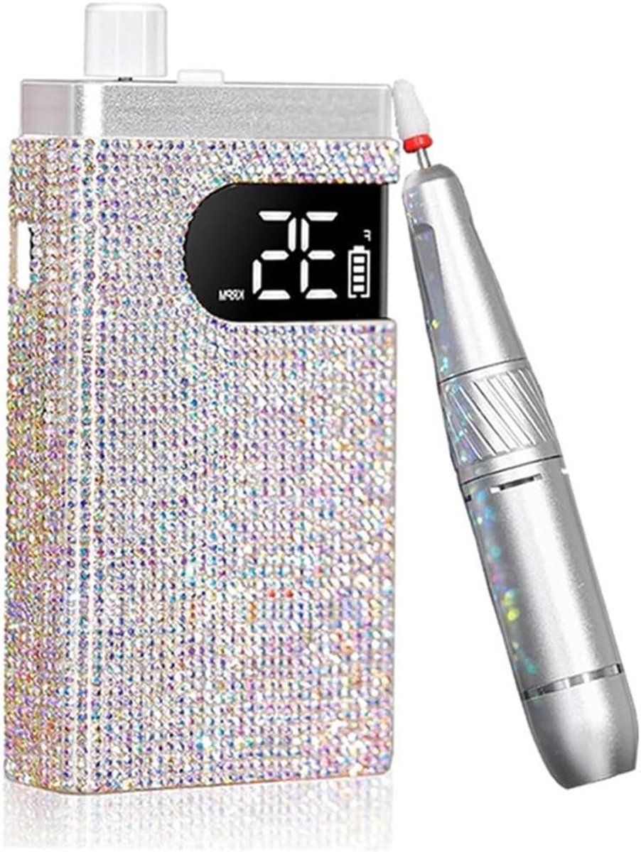 Elektrische Nagelfrees - Draadloze Boormachine - Nagelverzorging Thuis - Krachtige Kernloze Motor - 35.000 RPM - Zilver