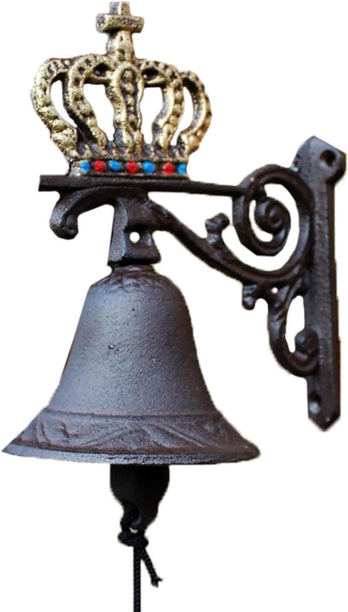 Winkelbel - Deurbel Decoratie - Gasten Ontvangen - Gietijzeren Constructie - 23 cm Hoog - Antiek Zwart