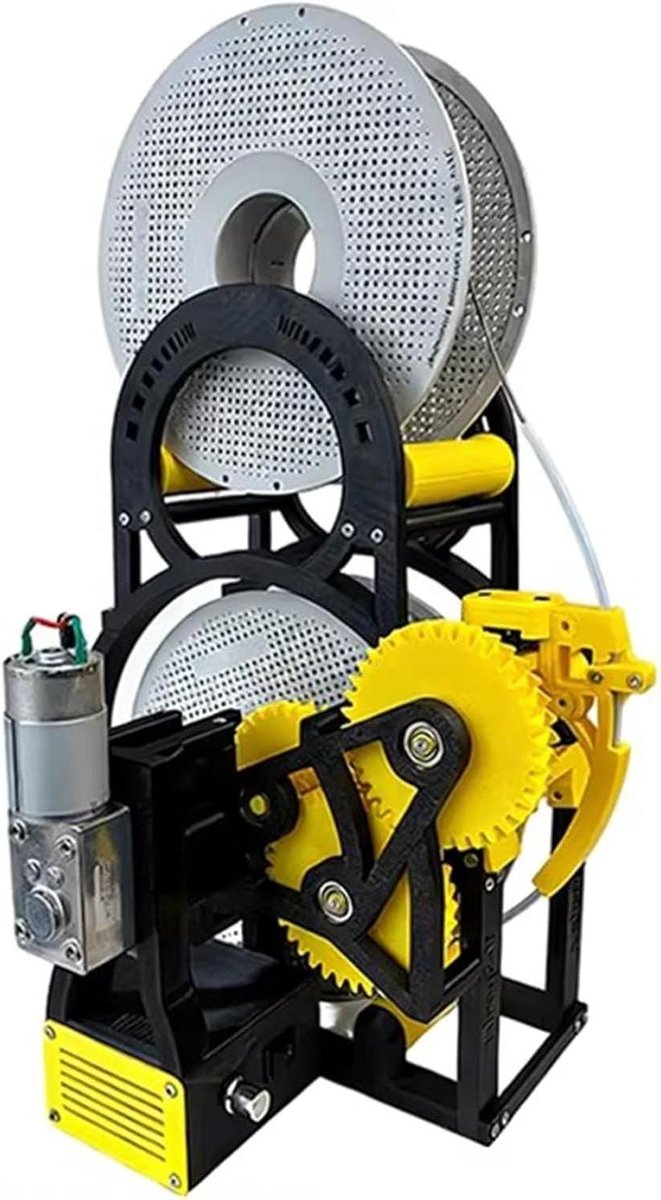 Elektrische Spoel Rewinder - Filament Wikkelaar - Netjes Wikkelen - 20 Precisie Lagers - 1 kg Spoelen - Geel