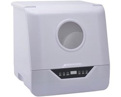 Aanrecht Vaatwasser - Mini Vaatwasser - Kleine Keuken - 360 Graden Reiniging - 6 Plaatsen - Wit