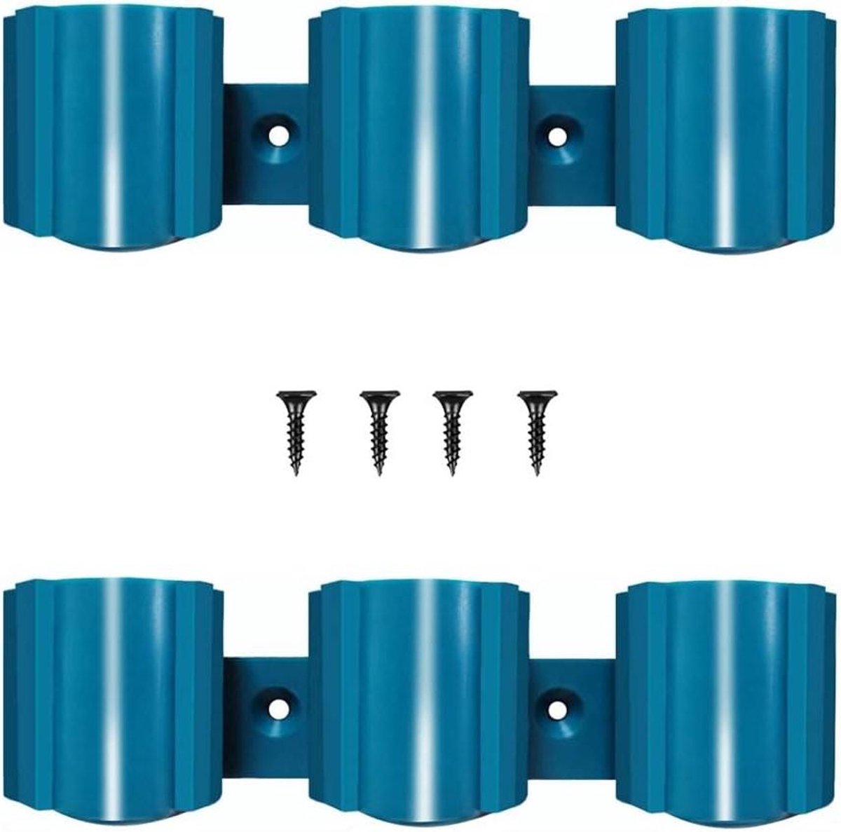 Batterij Houders - Accu Opslag - Werkplaats Organiseren - Stabiele Bevestiging - 3 Batterijen - Blauw