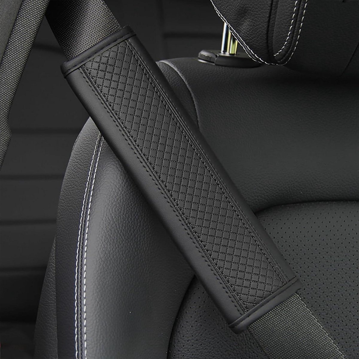Autogordelpads - Gordelhoezen - Comfortabel Rijden - Zachte Schouderondersteuning - 2 Stuks - Zwart