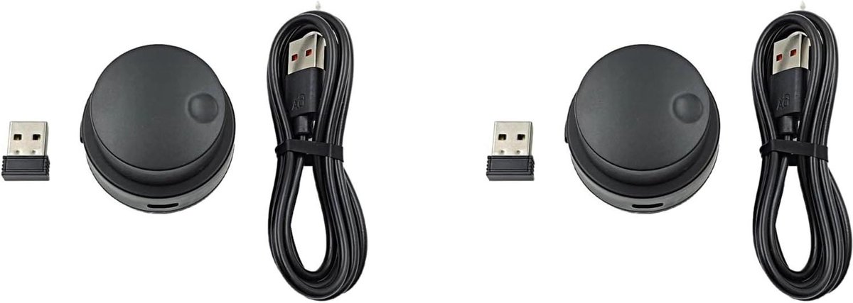 USB Volumeregelaar - Multimediacontroller - Audio Bediening - Draadloos Bluetooth 2.4G - 2 Stuks - Zwart