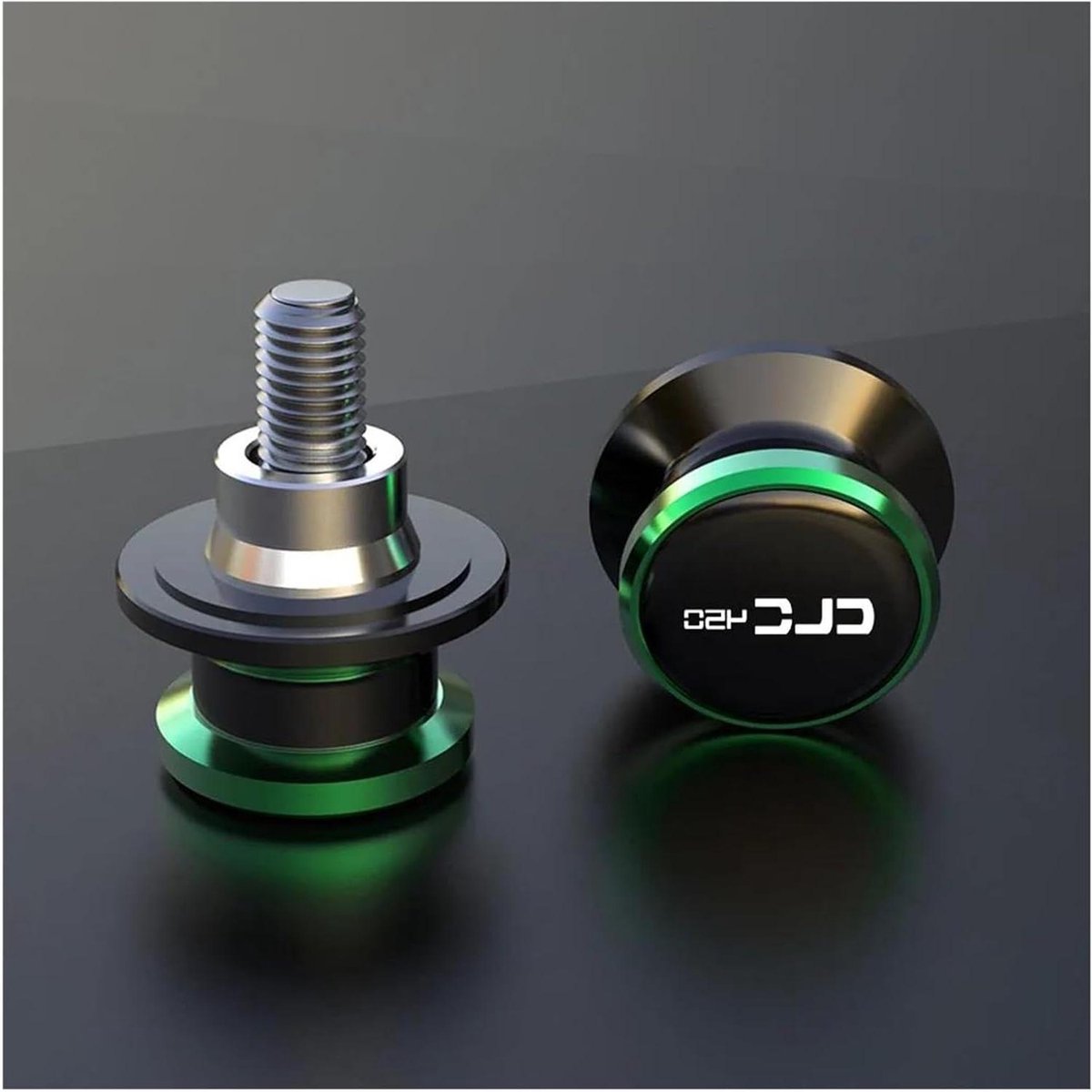 Motorfiets Achterbrug Bobbins - Standaard Schroeven Sliders - Onderhoud Motorfiets - CNC Aluminiumlegering - M10 - Groen