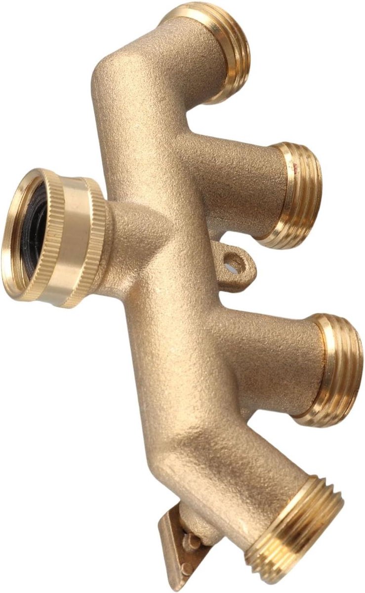 Slangsplitter Messing - 4-weg Kraanverdeler - Tuin Besproeien - Individuele Afsluiters - N