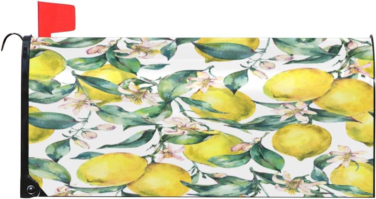 Brievenbushoes - Brievenbusdecoratie - Buiten versieren - Magnetisch PVC - 528 cm - Citroen bloemen