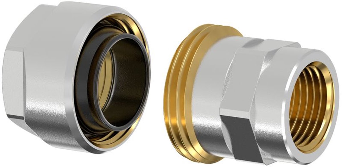 Flamco zwartstalen adapter PLUS DVGW v. buis 3/4 inch x G3/4i, F13092