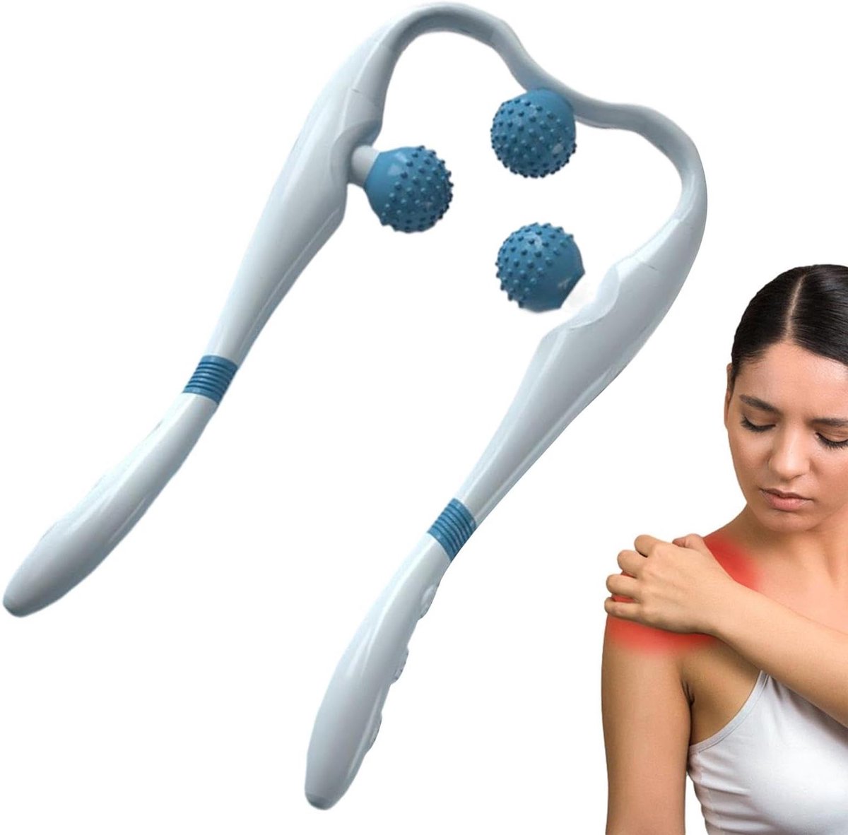 Nekmassage Roller - Cervicale Massager - Spierontspanning - 3 Massageballen - 37 x 22 x 5 cm - Zwart