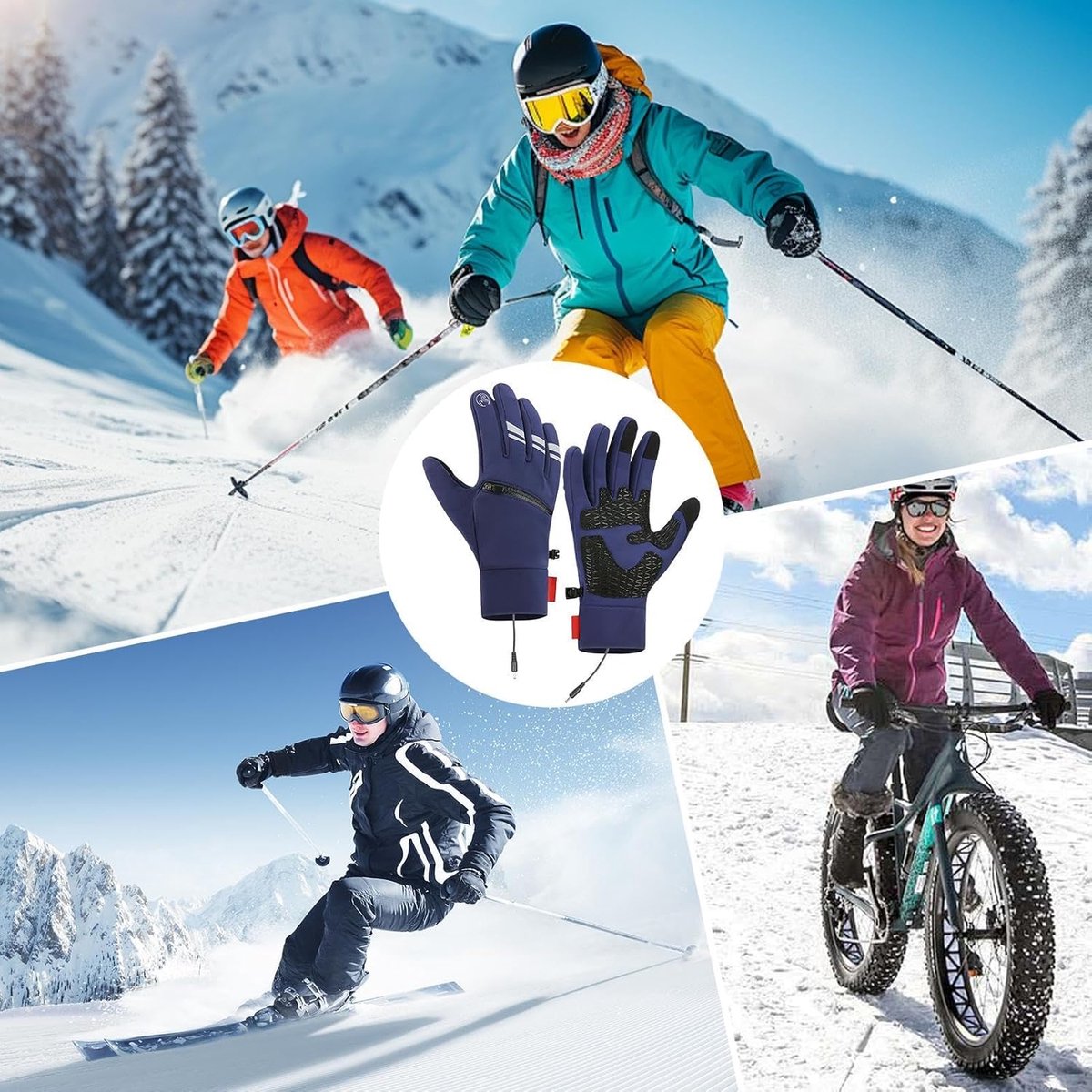 Elektrische handschoenen,Verwarmde handschoenen, USB elektrisch verwarmde thermische handschoenen, Touchscreenhandschoenen voor koud weer, waterdichte verwarmde snowboardhandschoenen voor buiten fiets — cadeau in Sport & Outdoor - foto 4