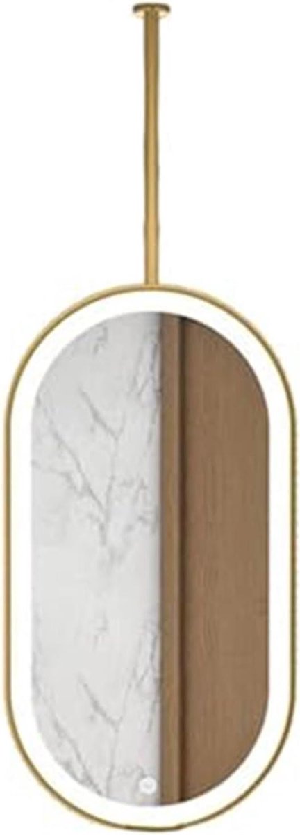 Ovale spiegel - Wandspiegel - Badkamer decoratie - Verstelbaar licht - 40 x 70 cm - Goud