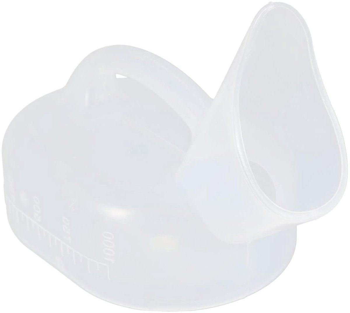 Urinoir Fles - Urinecontainer Ouderen - Reizen Kamperen - Lichtgewicht Draagbaar - 1000 ml - Wit
