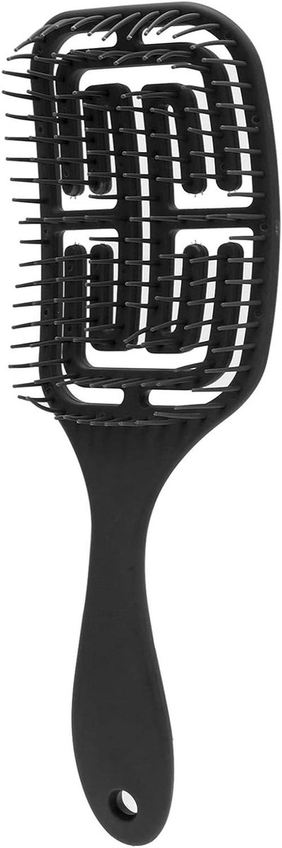 Ontwarrende Borstel - Haarstyling Borstel - Klitvrij Haar - Flexibele Structuur - 24 x 9 x 3 cm - Zwart