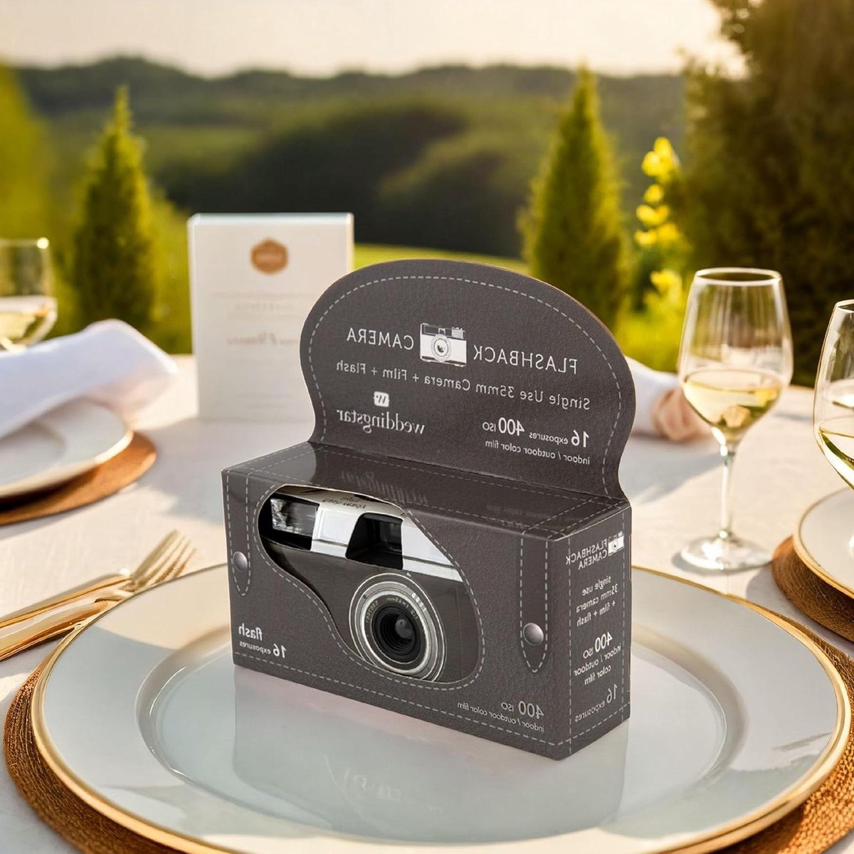 Weddingstar Wegwerpcamera met flitser - 35 mm filmcamera voor eenmalig gebruik voor bruiloft of feest - vintage (10 stuks)