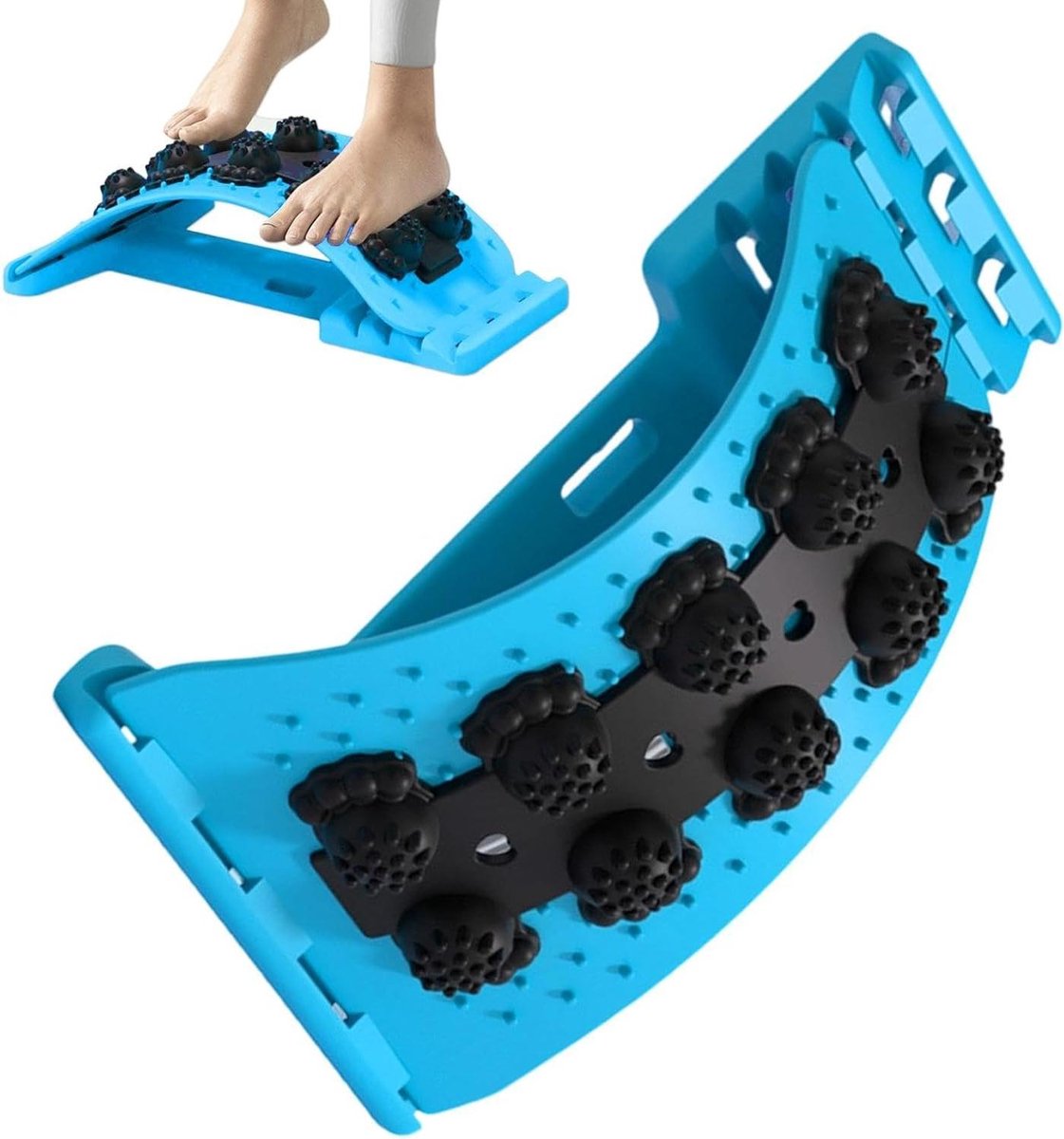 Rugstrekker - Stretchplank Massageapparaat - Rugontspanning - 4-traps Verstelbaar - 37 cm - Zwart