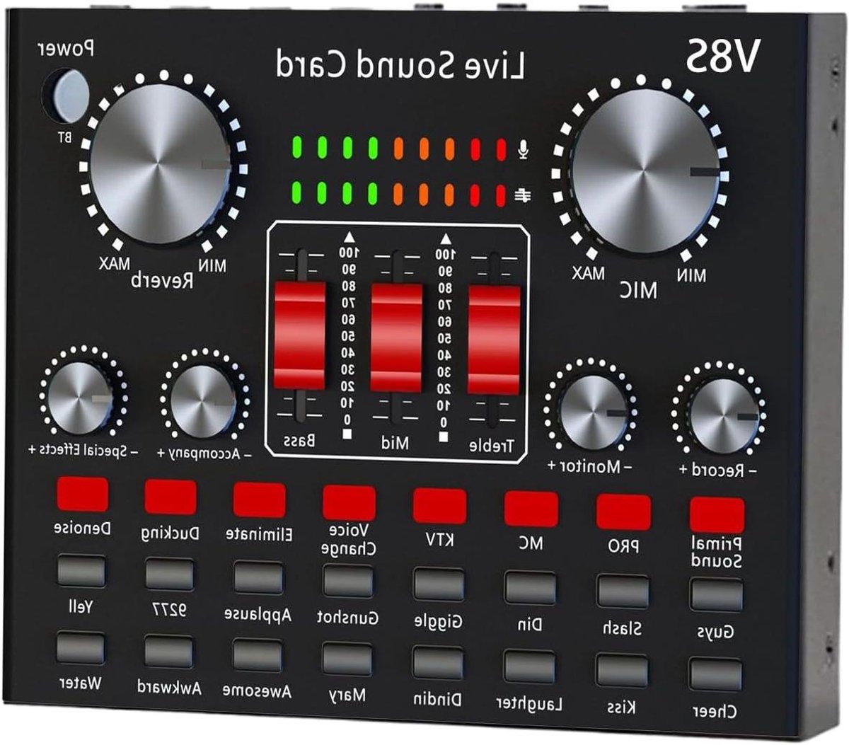 Live geluidskaart - Streaming soundboard - Audio verbeteren - Draadloos ontwerp - 14.1 x 10.8 cm - Zwart