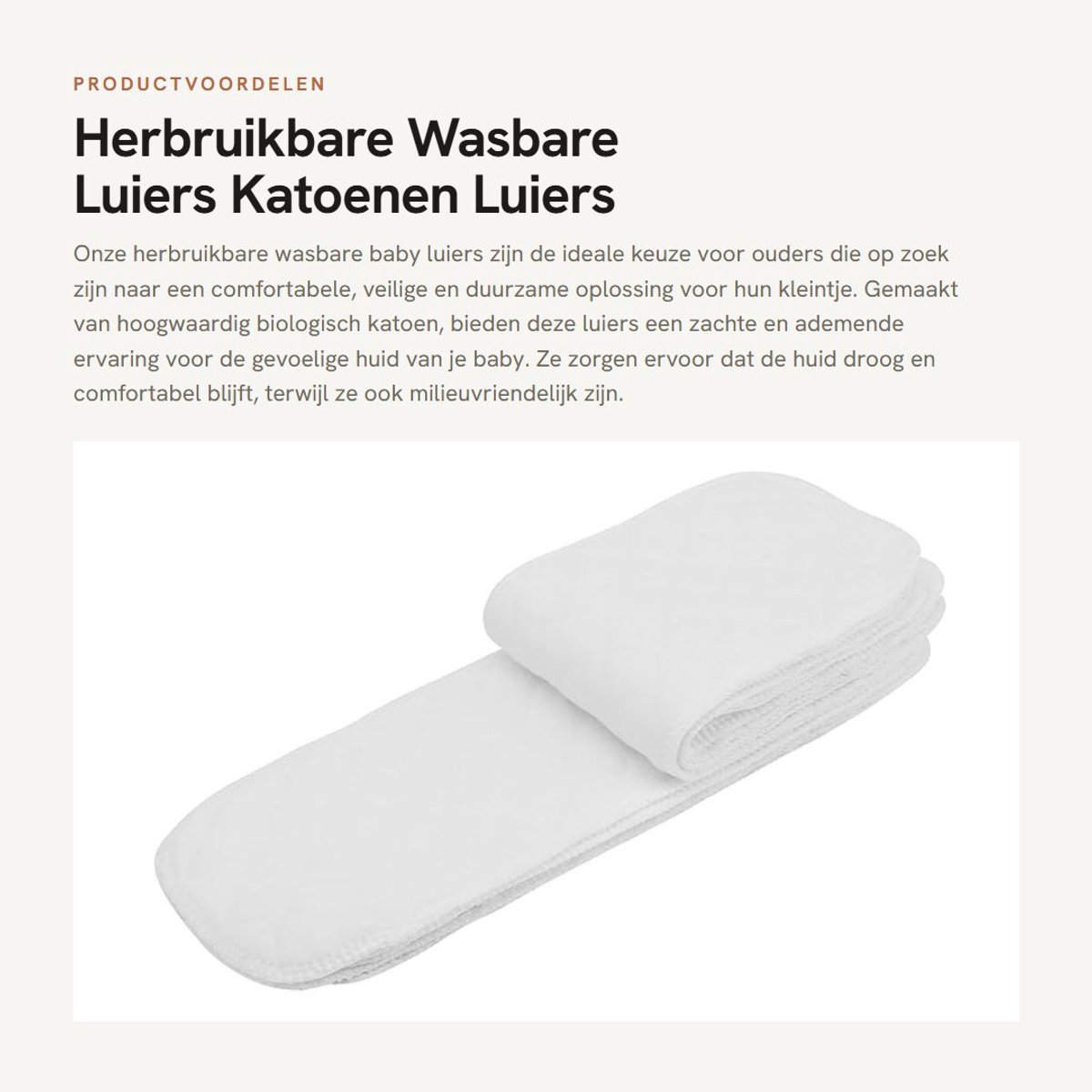 Dailygoods- Wasbare Luiers Hoog Absorptievermogen - Katoenen Luiers - Herbruikbare Luiers - Zachte Luiers - Ademend - 10 Stuks