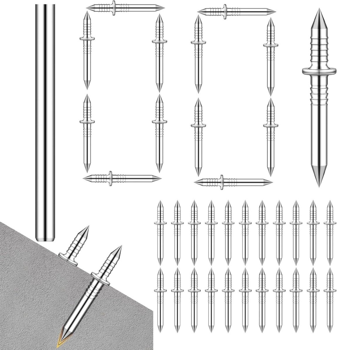 Plint Nagels - Sierlijst Bevestiging - Wandafwerking - Onzichtbare Bevestiging - 100 Stuks - Metaal