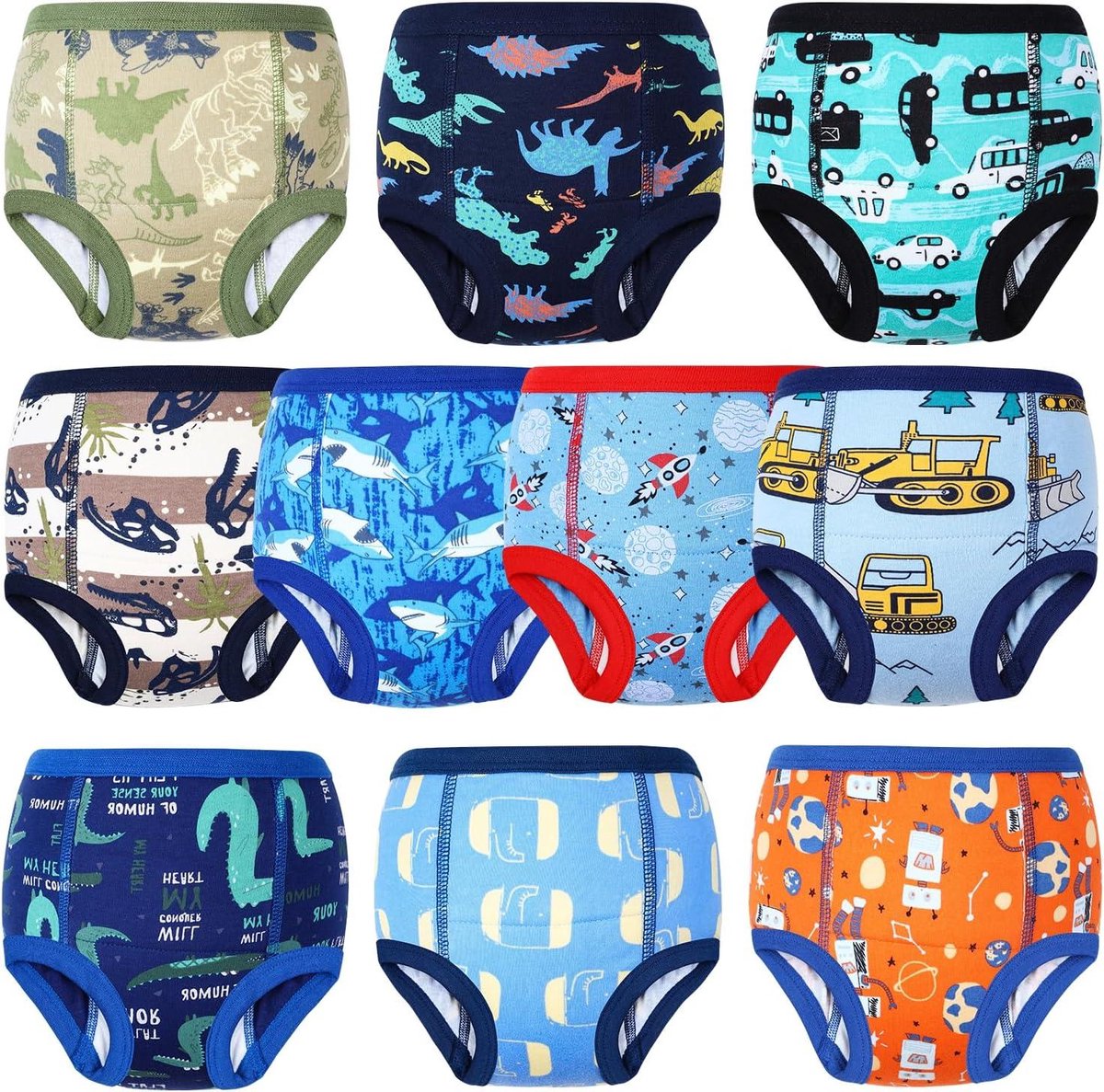 Potty Training Broekjes - Oefenbroekjes Baby - Zindelijkheidstraining - Zacht Katoen Mix - 10 Stuks - Vrolijke Printjes