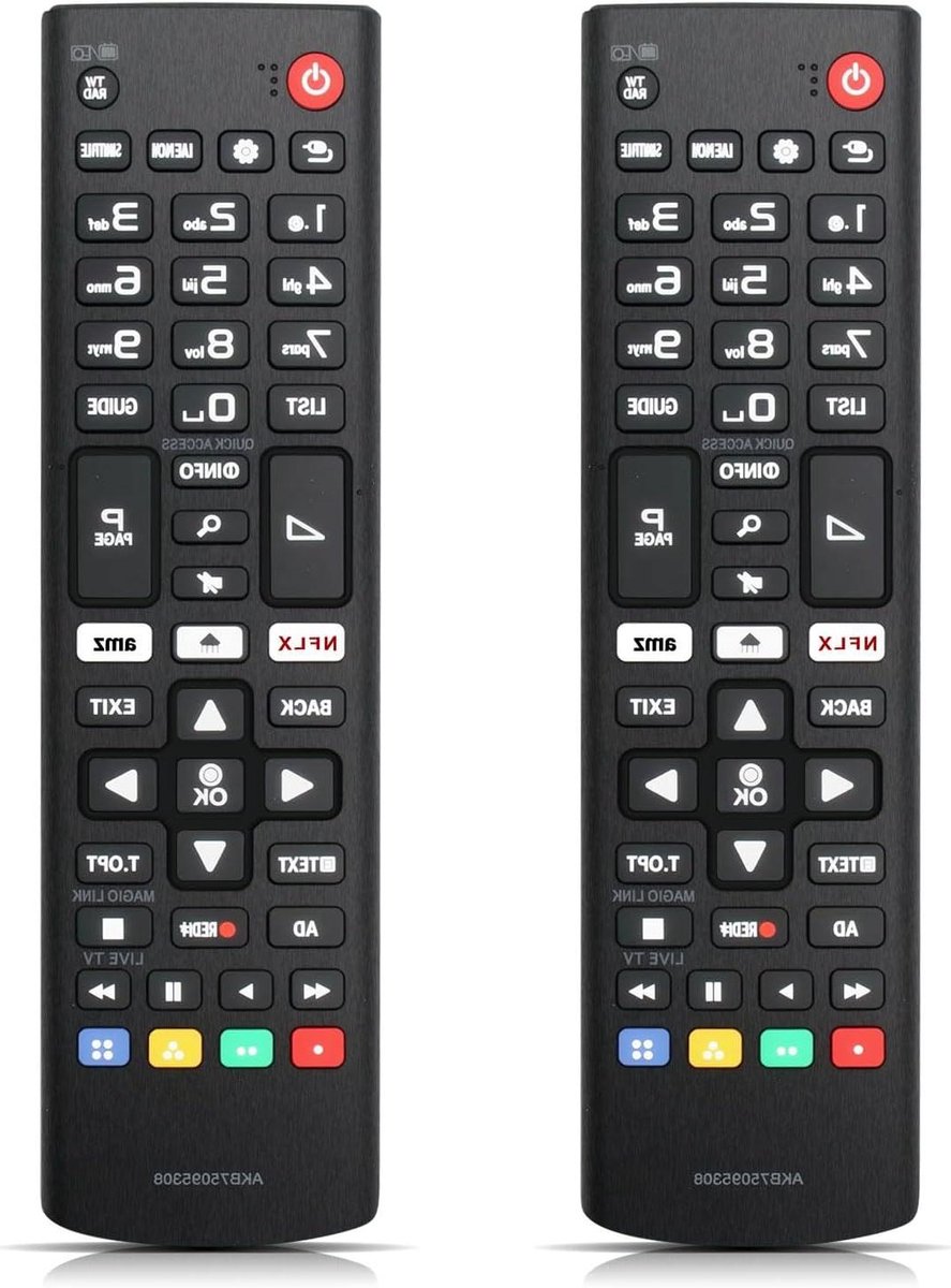 Afstandsbediening Set - Universele Bediening - TV Kijken - Directe Werking - 2 Stuks - Zwart