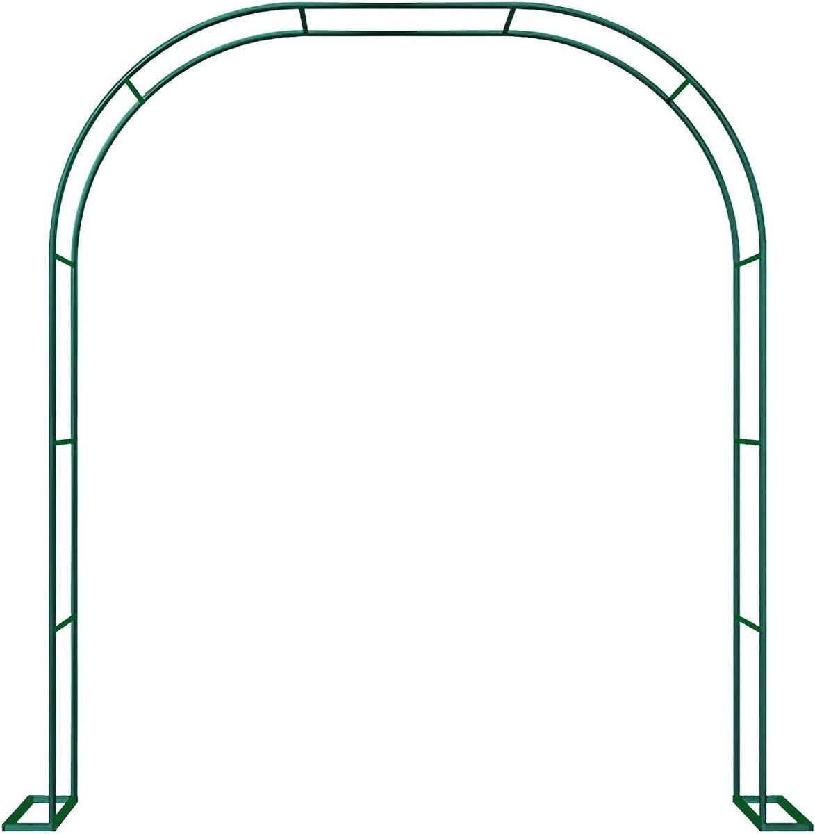 Metalen Rozenboog - Tuin Prieel - Klimplanten Ondersteunen - Roestvrij Weerbestendig - 240 cm Breed - Groen