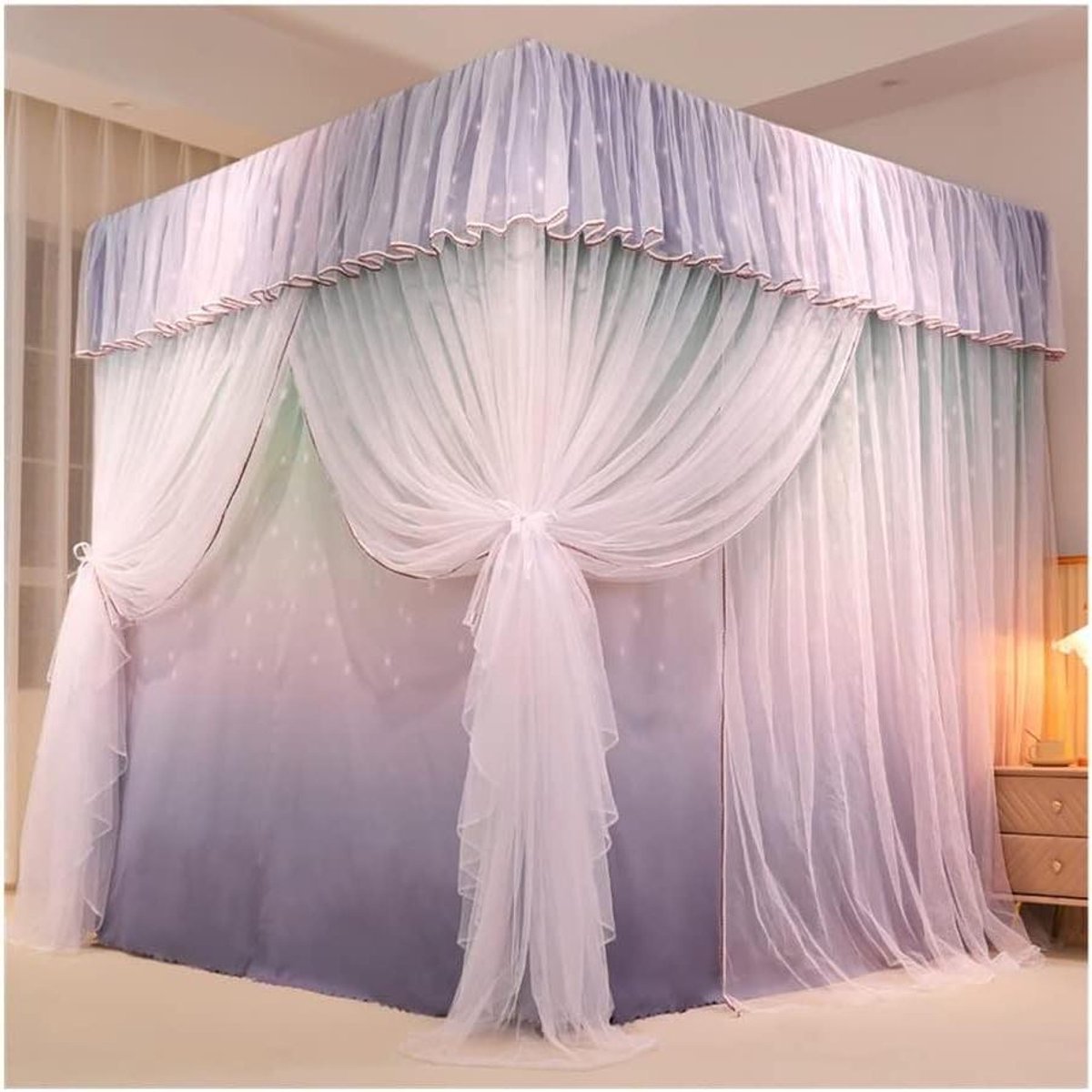 Klamboe Bed - Hemel Bed - Slaap Rustig - Creëert Persoonlijke Ruimte - 1.8x2x2m - Stijl 2