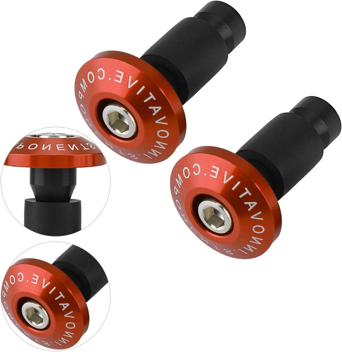 Stuureindkappen Motorfiets - Stuurdoppen Set - Bescherming Stuur - Aluminium CNC Verwerking - 22 Mm 7/8 Inch - Zwart