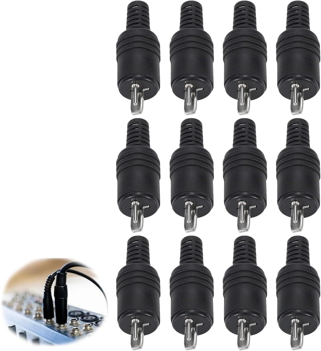 Luidsprekerstekkers - DIN Connectoren - Audio Aansluiten - Schroefklemmen - 12 Stuks - Zwart