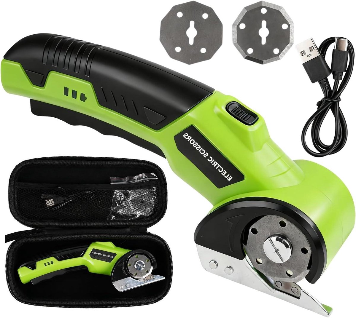 Elektrische Schaar - Rolmes - Materiaal Snijden - Draadloos & Veilig - 6 mm Diepte - Groen