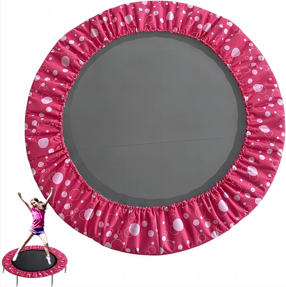 Trampoline Veerhoes - Veiligheidspad - Fitness Veiligheid - Scheurbestendig Oxford Doek - 114 cm - Roze