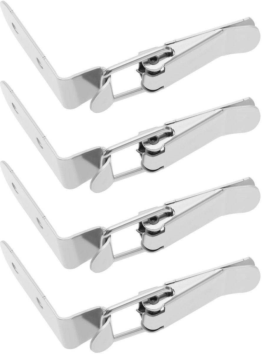 Dailygoods- Deurslot 4x Haakslotbout - Roestvrij Staal - Veiligheid - Duurzaam - Multifunctioneel - Zonder Borgbouten - Haakslot
