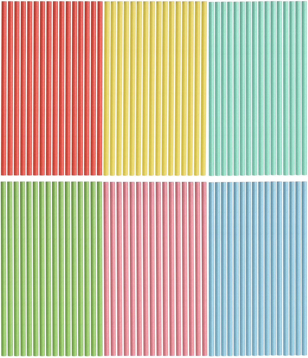 Dailygoods- Papieren Rietjes 384 Stuks - Biologisch Afbreekbaar - Milieuvriendelijk - Voor Feestjes - Meerdere Lagen - 20 cm Lang
