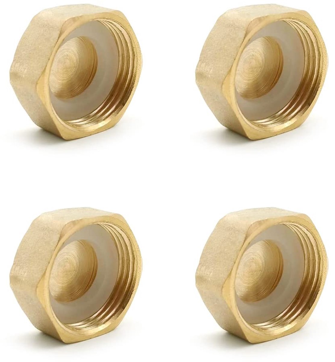 Dailygoods- Slangdop 3/4 Inch - Messing - Blinde Stop - Schroefdraadkap - Rubberen Ring - Drukbestendig - Doppen