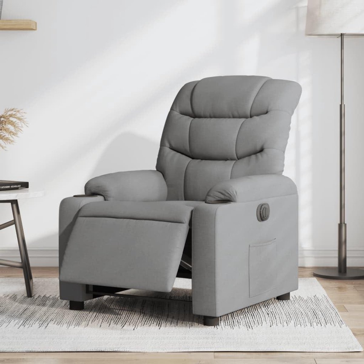 Relaxstoel Elektrisch - Comfortabele Stoel - Ontspannen TV Kijken - Automatische Ligfunctie - Tot 110 kg - Lichtgrijs