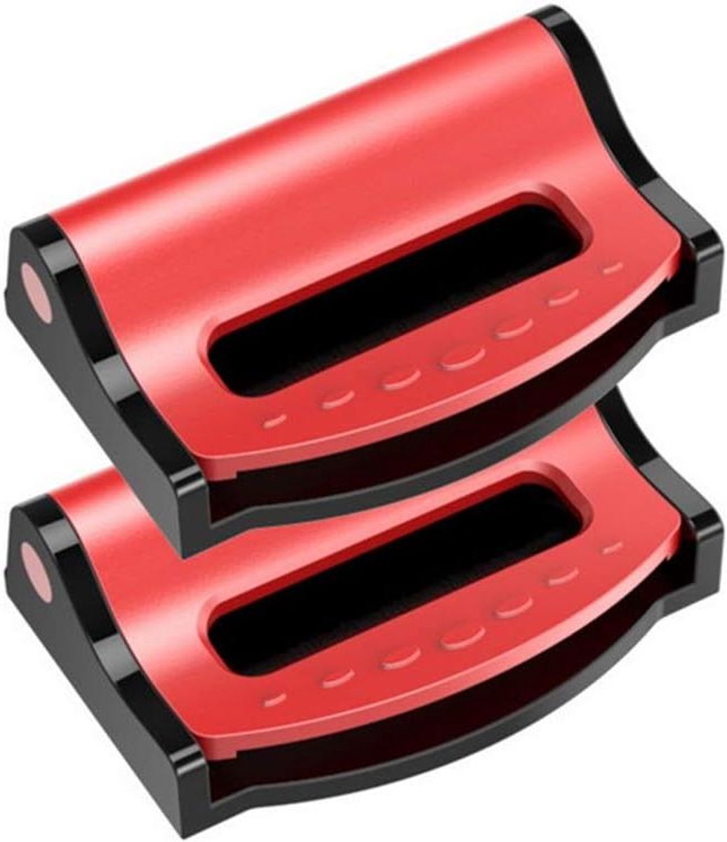 Gordelversteller Clips - Zitriem Adjuster - Comfortabel Rijden - Voorkomt Slijtage - 2 Stuks - Rood