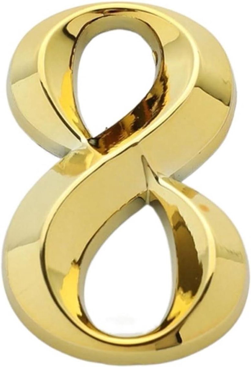 Zelfklevende Deurnummers - Huisnummer Stickers - Adres Aanduiding - Moderne 3D Uitstraling - 50x30mm - Goud